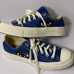 Converse x PLAY Comme des Garcons Canvas Low Top Sneaker Blue Sz 5 M or Sz 7 W